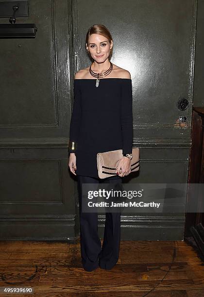 Olivia Palermo attends the the after party for the "Spectre" pre-release screening hosted by Champagne Bollinger and The Cinema Society on November...