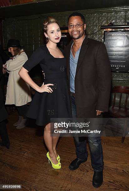 Jazmin Grimaldi and Cuba Gooding Jr. Attend the the after party for the "Spectre" pre-release screening hosted by Champagne Bollinger and The Cinema...