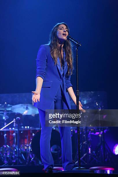 Sara Bareilles performs at her album release concert on November 5, 2015 in New York City.