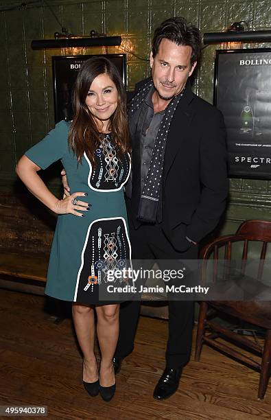 Gretchen Monahan and Ricky Paull Goldin attend the the after party for the "Spectre" pre-release screening hosted by Champagne Bollinger and The...