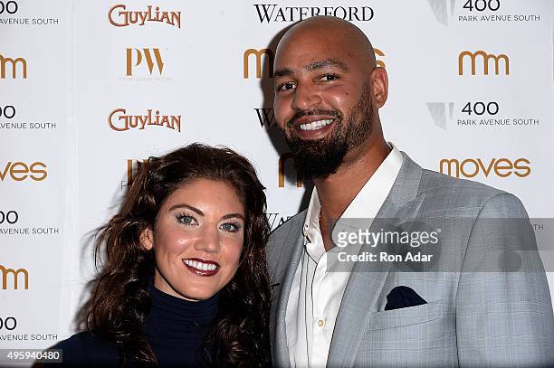 Goalie of the World Champion National American Womens Soccer Team, Hope Solo and Jerramy Stevens attend the New York Moves 2015 Power Women Awards...