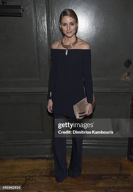 Olivia Palermo attends the the after party for the 'Spectre' pre-release screening hosted by Champagne Bollinger and The Cinema Society on November...