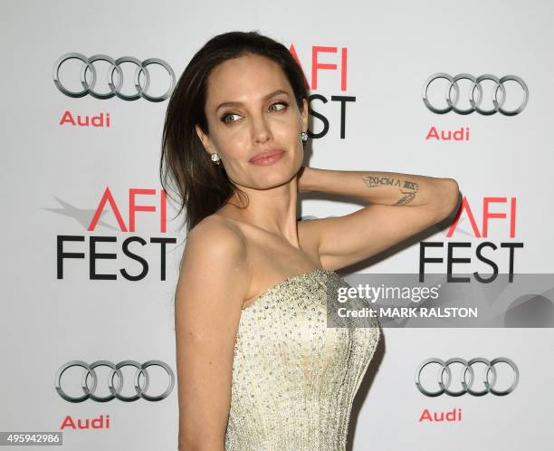 Writer-director-producer-actress Angelina Jolie Pitt arrives for the opening night gala premiere of Universal Pictures' 'By the Sea' during AFI FEST...