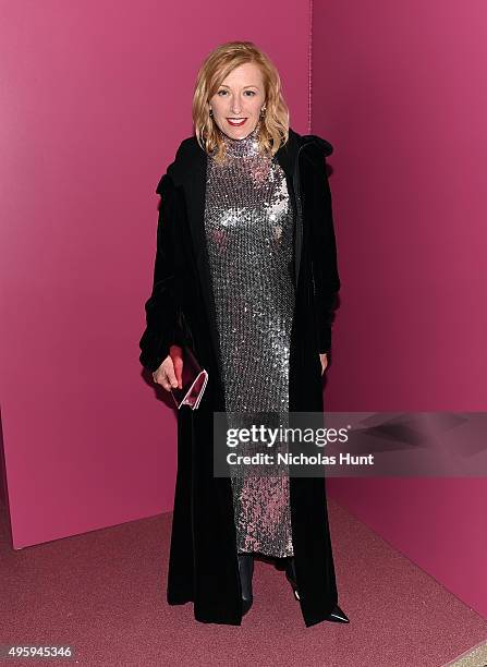 Cindy Sherman attends the 2015 Guggenheim International Gala Dinner made possible by Dior at Solomon R. Guggenheim Museum on November 5, 2015 in New...