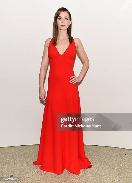 Emily Blunt attends the 2015 Guggenheim International Gala Dinner made possible by Dior at Solomon R. Guggenheim Museum on November 5, 2015 in New...