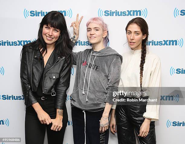 Grimes hosts an Album Special on SiriusXMU with special guests Alexis Krauss of Sleigh Bells and Caroline Polachek of Chairlift at SiriusXM Studios...