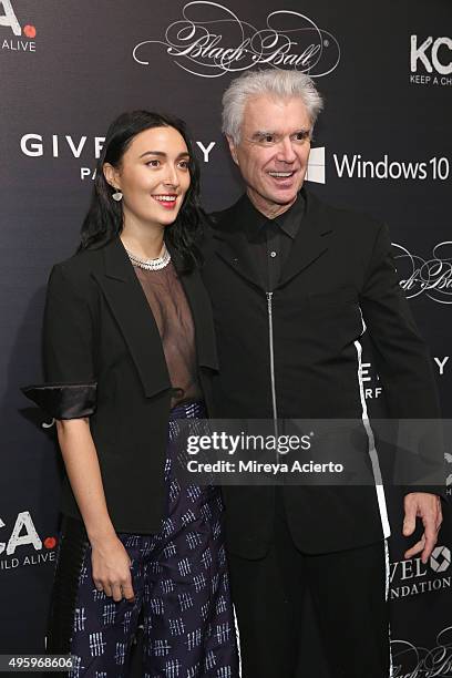 Malu Abeni Valentine Byrne and musician David Byrne attend 2015 "Keep A Child Alive" Black Ball at Hammerstein Ballroom on November 5, 2015 in New...