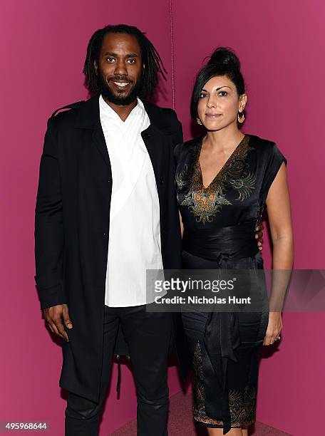 Rashid Johnson and Sheree Hovsepian attend the 2015 Guggenheim International Gala Dinner made possible by Dior at Solomon R. Guggenheim Museum on...