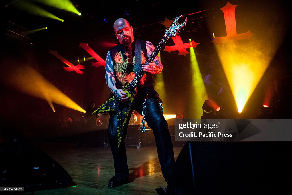 Kerry King of Slayer performs during their live concert at...