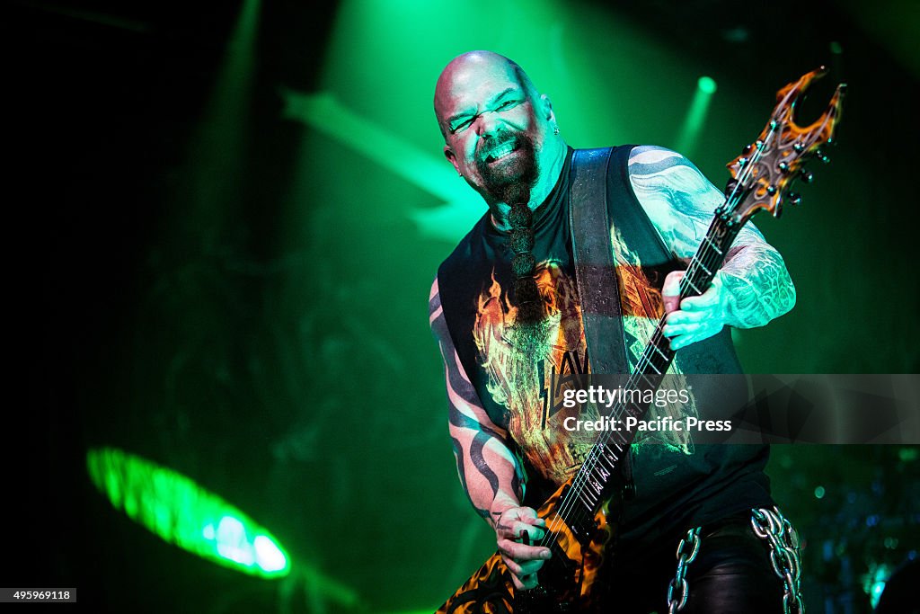 Kerry King of Slayer performs during their  live concert at...