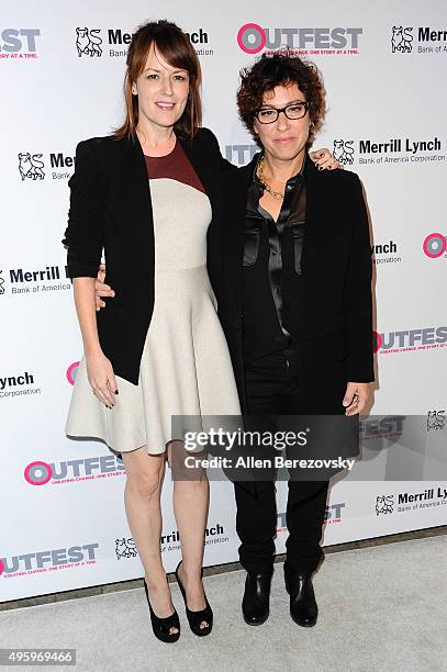 Actress Rosemarie DeWitt and screenwriter Lisa Cholodenko arrive at the 2015 Outfest Legacy Awards at Vibiana on November 5, 2015 in Los Angeles,...