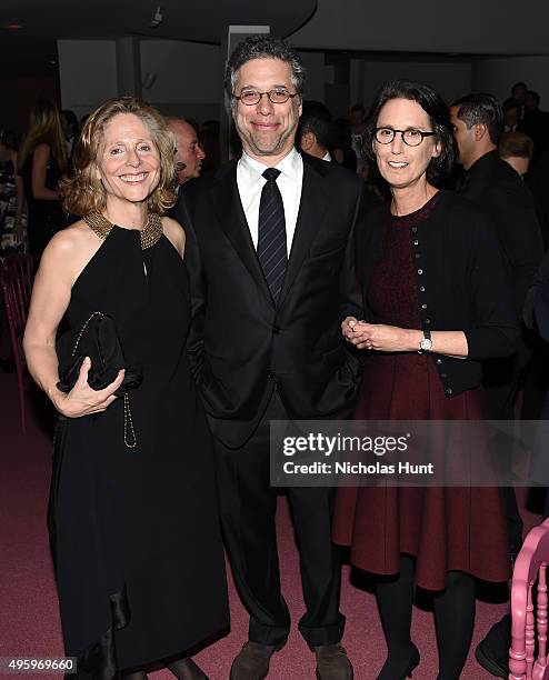 Emily Braun, Jeffrey Weiss and Carol Vogel attend the 2015 Guggenheim International Gala Dinner made possible by Dior at Solomon R. Guggenheim Museum...