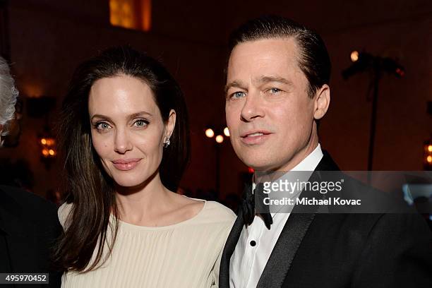 Writer-director-producer-actress Angelina Jolie Pitt and actor-producer Brad Pitt attend the after party for the opening night gala premiere of...