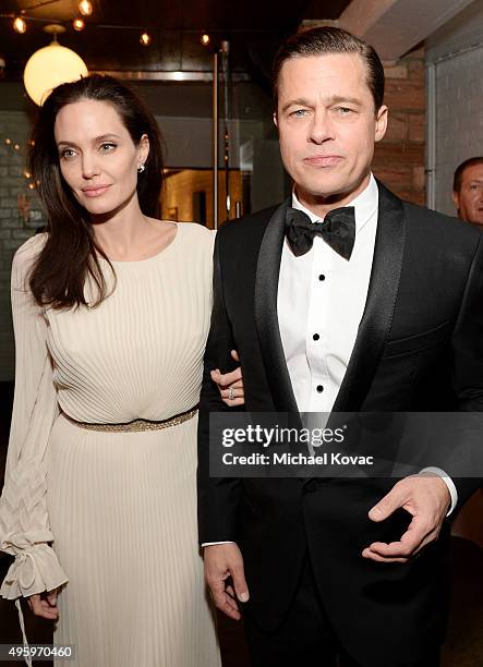 Writer-director-producer-actress Angelina Jolie Pitt and actor-producer Brad Pitt attend the after party for the opening night gala premiere of...