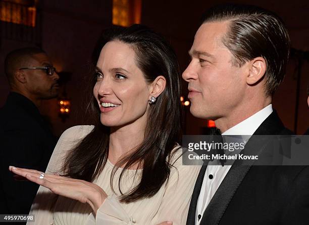 Writer-director-producer-actress Angelina Jolie Pitt and actor-producer Brad Pitt attend the after party for the opening night gala premiere of...