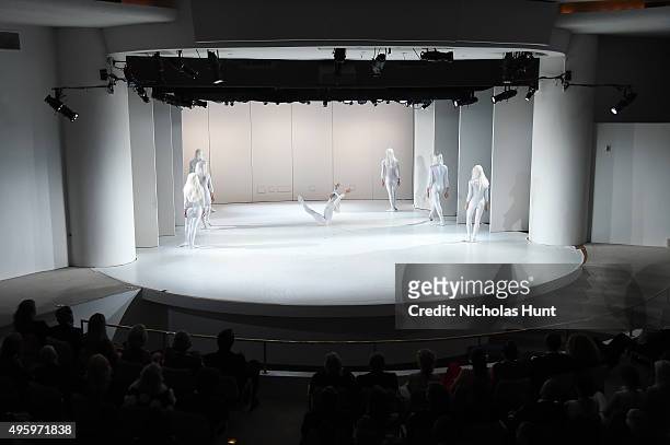 Dancers perform "November Steps" choreographed by Tom Gold at the 2015 Guggenheim International Gala Dinner made possible by Dior at Solomon R....