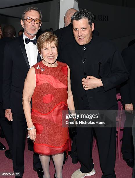 Arne Glimcher, Milly Glimcher and Isaac Mizrahi attend the 2015 Guggenheim International Gala Dinner made possible by Dior at Solomon R. Guggenheim...