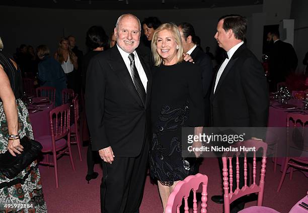 Michael Lynne and Nina Lynne attend the 2015 Guggenheim International Gala Dinner made possible by Dior at Solomon R. Guggenheim Museum on November...