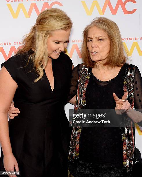 Amy Schumer and Gloria Steinem attend The Women's Media Center 2015 Women's Media Awards at Capitale on November 5, 2015 in New York City.