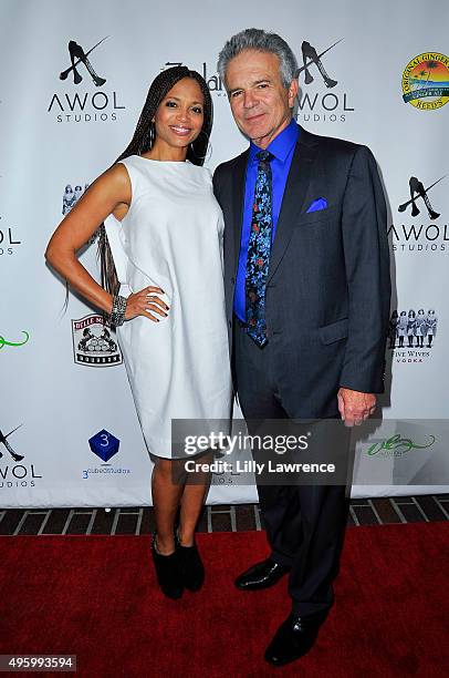 Actors Sundra Oakley and Tony Denison arrive at AWOL Studios launch hosted by Major Crimes star Tony Denison at LA Mother on November 5, 2015 in...