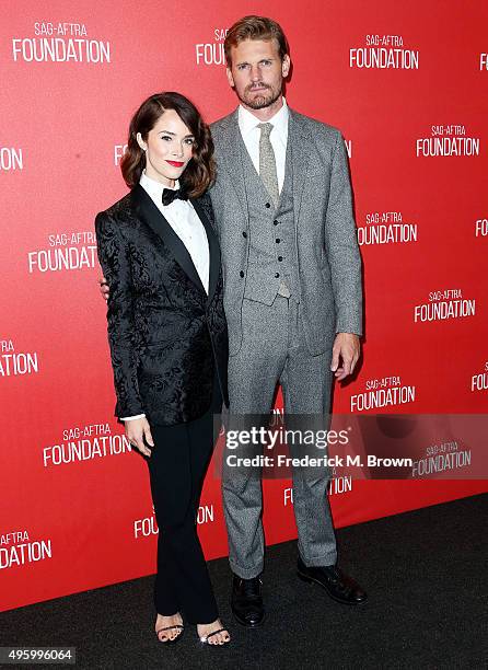 Actress Abigail Spencer and actor Josh Pence attend the Screen Actors Guild Foundation 30th Anniversary Celebration at the Wallis Annenberg Center...