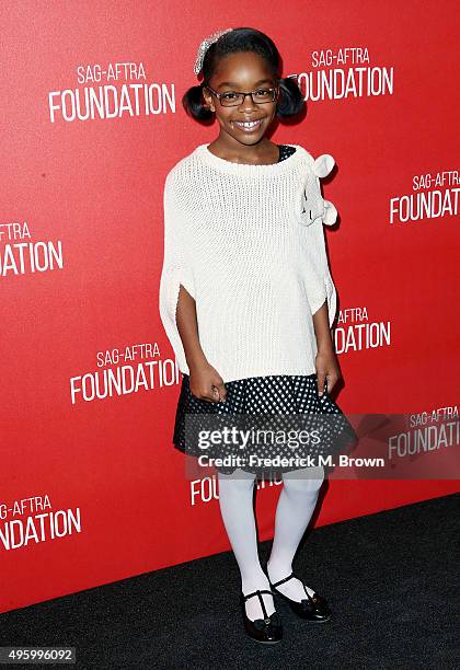Actress Marsai Martin attends the Screen Actors Guild Foundation 30th Anniversary Celebration at the Wallis Annenberg Center for the Performing Arts...