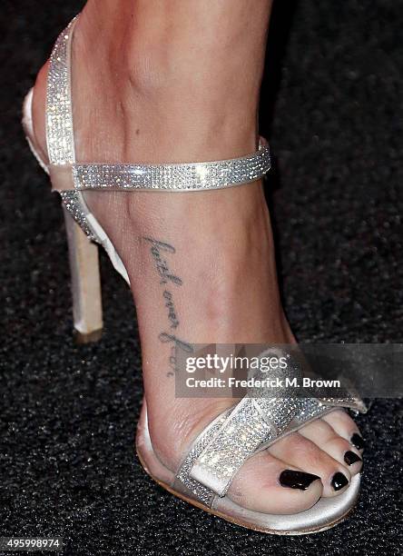 Actress Cara Santana, shoe and tattoo detail, attends the Screen Actors Guild Foundation 30th Anniversary Celebration at the Wallis Annenberg Center...