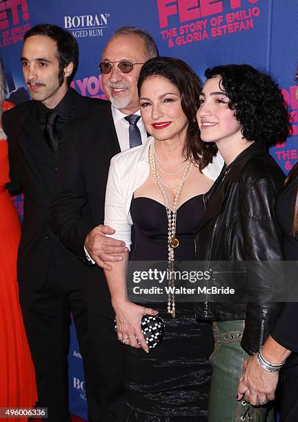 Nayib Estefan, Emilio Estefan, Gloria Estefan and Emily Estefan attend the Broadway Opening Night Performance of 'On Your Feet' at the Marquis...