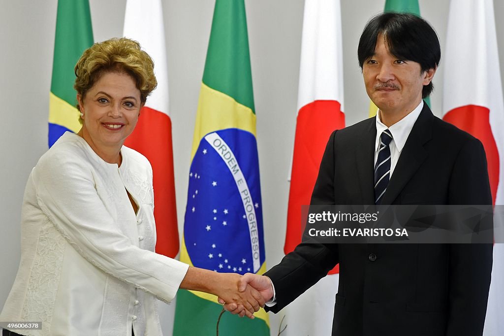 BRAZIL-JAPAN-ROYALS-ROUSSEFF-AKISHINO