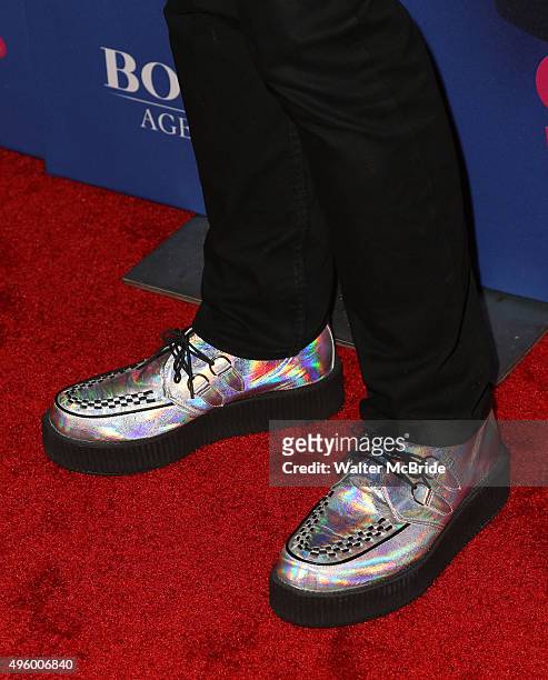 Perez Hilton, shoe detail, attends the Broadway Opening Night Performance of 'On Your Feet' at the Marquis Theatre on November 5,2015 in New York...