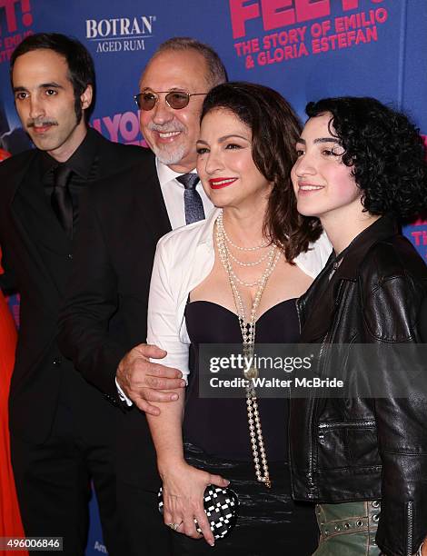 Nayib Estefan, Emilio Estefan, Gloria Estefan and Emily Estefan attend the Broadway Opening Night Performance of 'On Your Feet' at the Marquis...
