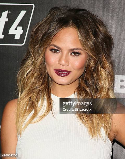 Chrissy Teigen attends the Fallout 4 video game launch event in downtown Los Angeles on November 5, 2015 in Los Angeles, California.