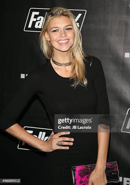 Kelly Rohrbach attends the Fallout 4 video game launch event in downtown Los Angeles on November 5, 2015 in Los Angeles, California.