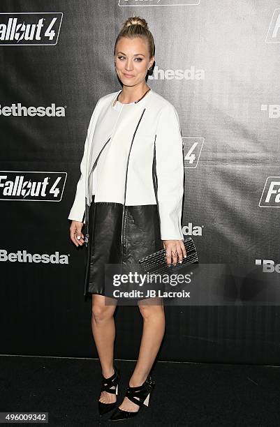 Kaley Cuoco attends the Fallout 4 video game launch event in downtown Los Angeles on November 5, 2015 in Los Angeles, California.