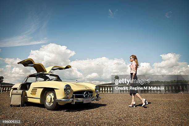 British racing driver Susie Wolff is photographed for Self Assignment on August 20, 2015 in Belgium.
