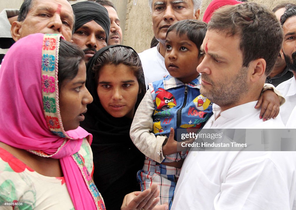 Punjab: Congress Vice President Rahul Gandhi Meets Kin Of Deceased Farmer And Visits Takht Damdama Sahib