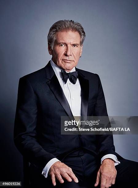 Actor Harrison Ford poses for a portrait at the 2015 BAFTA Britannia Awards Portraits on October 30, 2015 at the Beverly Hilton Hotel in Beverly...