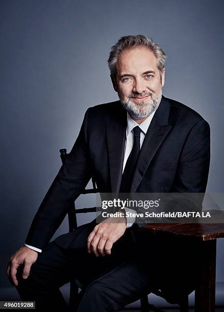 British actor and director Sam Mendes poses for a portrait at the 2015 BAFTA Britannia Awards Portraits on October 30, 2015 at the Beverly Hilton...