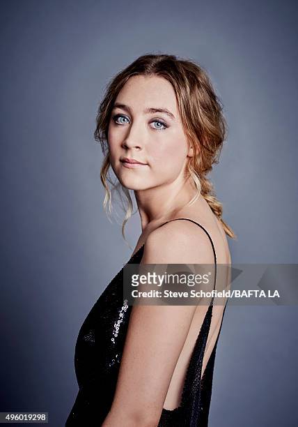 Actress Saoirse Ronan poses for a portrait at the 2015 BAFTA Britannia Awards Portraits on October 30, 2015 at the Beverly Hilton Hotel in Beverly...