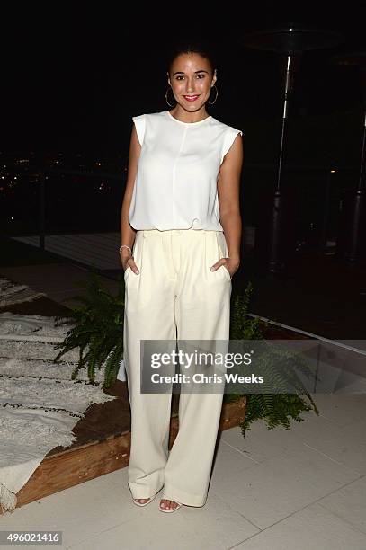 Actress Emmanuelle Chriqui attends Jessica Alba, Humberto Leon and InStyle celebrate Honest Beauty and the launch of the #letsbehonest campaign on...