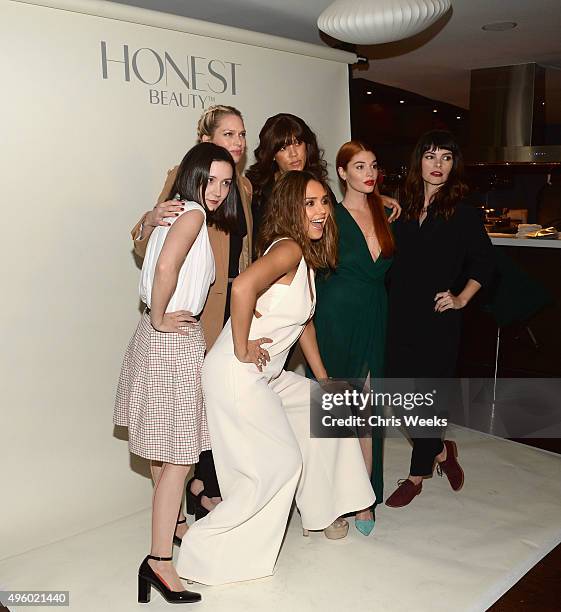 Shannon Woodward, Erin Foster, Jessica Alba, Shani Darden, Lauren Andersen, Kelly Oxford pose at the photobooth during Jessica Alba, Humberto Leon...
