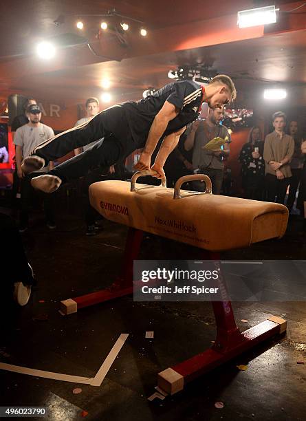 Gymnast Max Whitlock during rehearsals ahead of a live broadcast of "TFI Friday" at the Cochrane Theatre on November 6, 2015 in London, England.