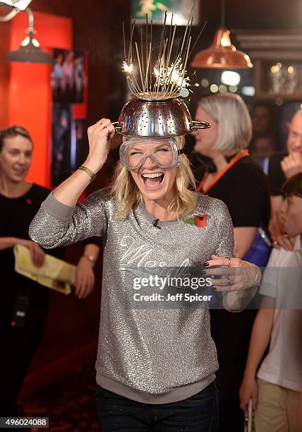 Jo Whiley during a live broadcast of "TFI Friday" at the Cochrane Theatre on November 6, 2015 in London, England.
