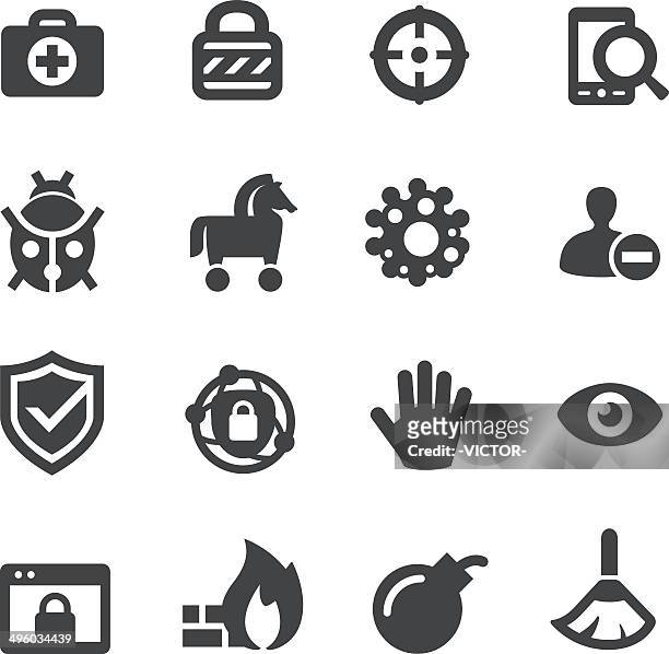 ilustrações, clipart, desenhos animados e ícones de segurança de rede ícones-a acme series - eye scanner