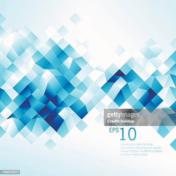 abstract blue low poly background - square pattern stock illustrations
