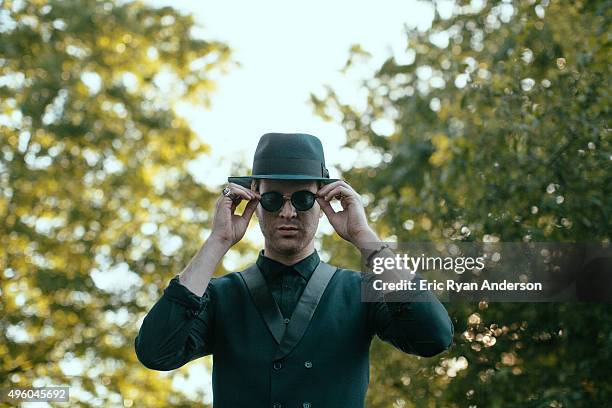 Mayer Hawthorne poses for a portrait at the Governors Ball 2015 Music Festival for Billboard Magazine on June 6, 2015 in New York City.