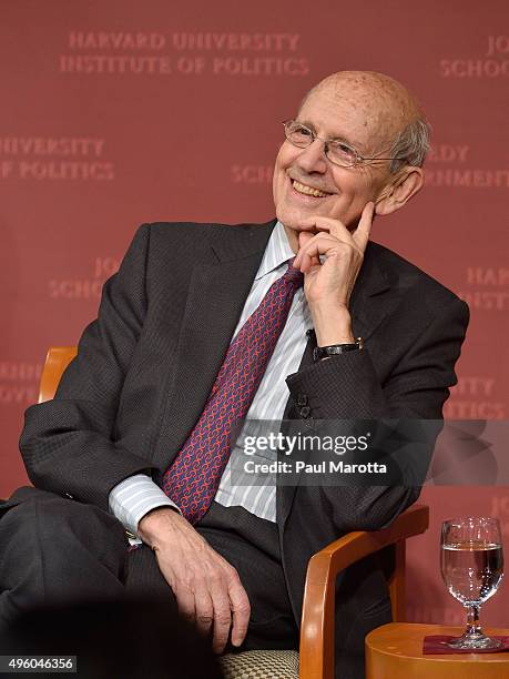 United States Supreme Court Justice Stephen Breyer speaks at the Harvard University Institute of Politics John F. Kennedy School of Government John...