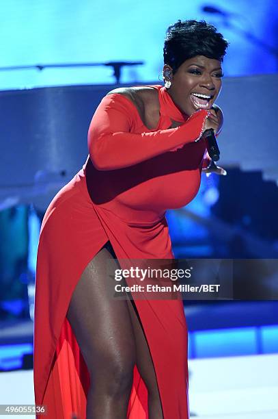 Recording artist Fantasia Barrino performs onstage during the 2015 Soul Train Music Awards at the Orleans Arena on November 6, 2015 in Las Vegas,...