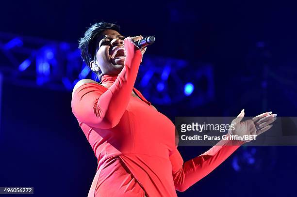 Recording artist Fantasia Barrino performs onstage during the 2015 Soul Train Music Awards at the Orleans Arena on November 6, 2015 in Las Vegas,...