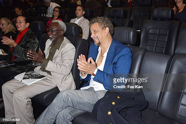 Director Souleymane Cisse and actor Abel JafriÊattend the 'Carthage Film Festival 2015' JCC Press Conference at Institut du Monde Arabe on November...